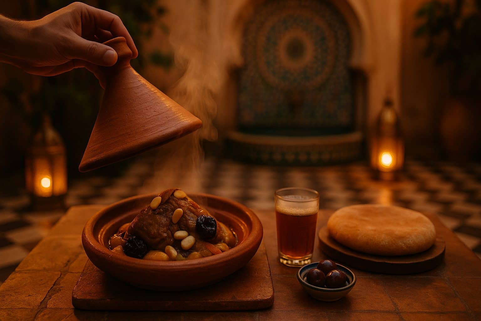 A Moroccan tagine served at a riad